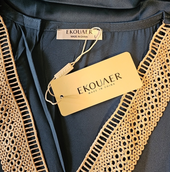 Womens Sleeveless Nightgown Satin Tank Sleep Shirt Guipure Lace V Neck Sleepwear - Picture 11 of 11